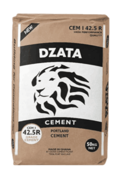 Dzata CEM I 42.5 R (50kg) - High quality construction material available for delivery across Ghana